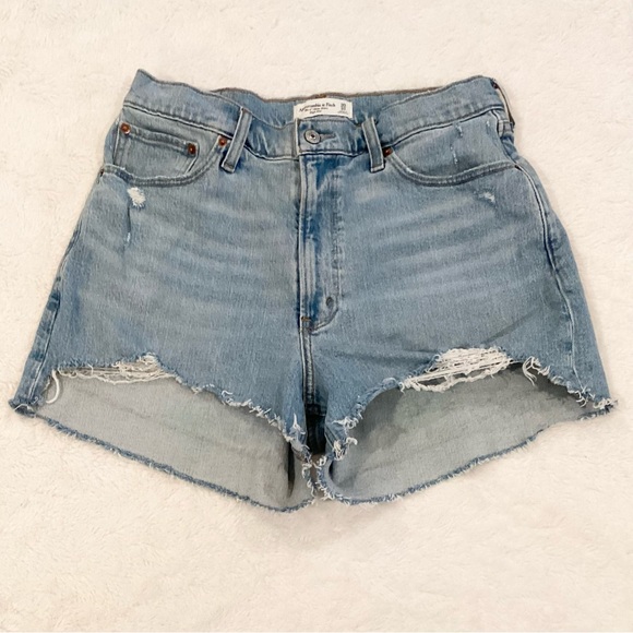 Abercrombie & Fitch 10 (30) Denim 4” High-Rise Mom Shorts Curve Love Women’s - Picture 2 of 7